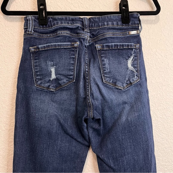 Kancan Mid Rise Super Skinny Jeans Dark Wash Distressed Womens Size 5/26 - Picture 4 of 10